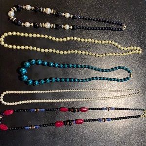 Lot of 5 Elegant Costume Necklaces